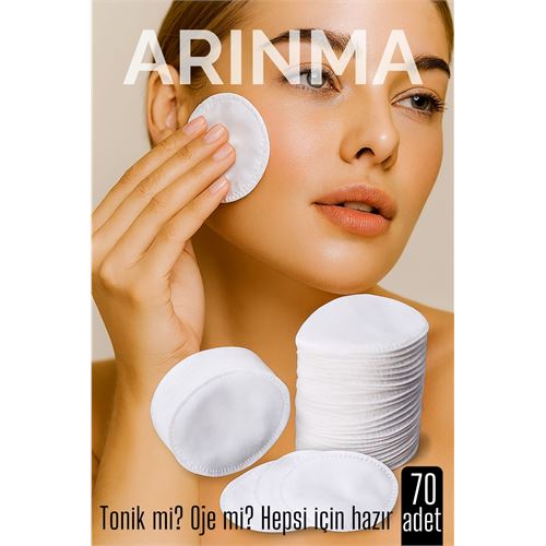 70'li Kozmetik Disk Pamuk Premium Makyaj Temizleme Pamuğu  Tonik ve Oje İçin Çift Taraflı Diskler 714420