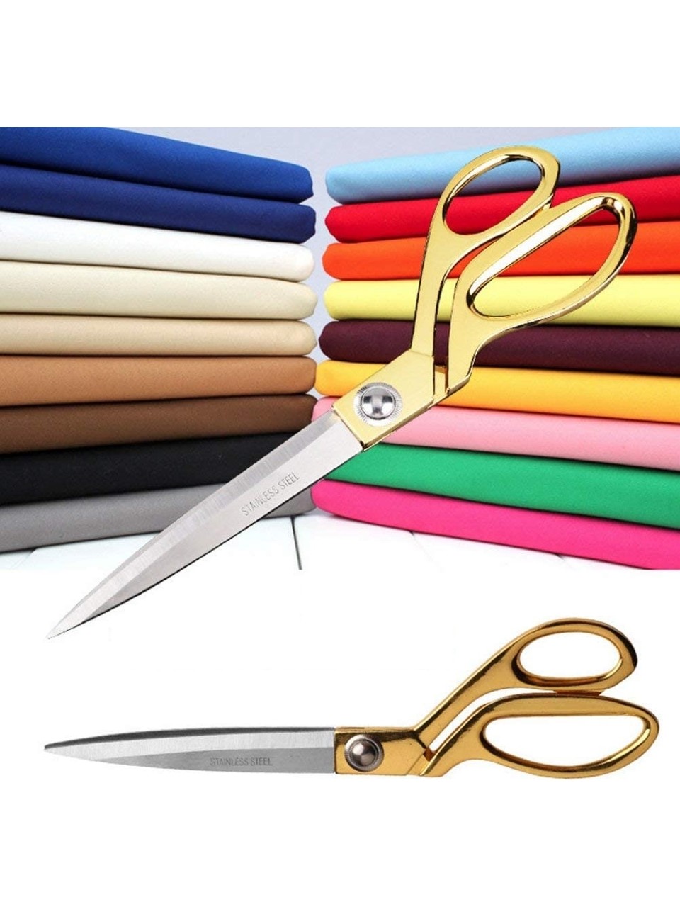  Terzi Makası – Paslanmaz Çelik Bıçaklı, Altın Renkli Profesyonel Kumaş Kesme Makası 716945