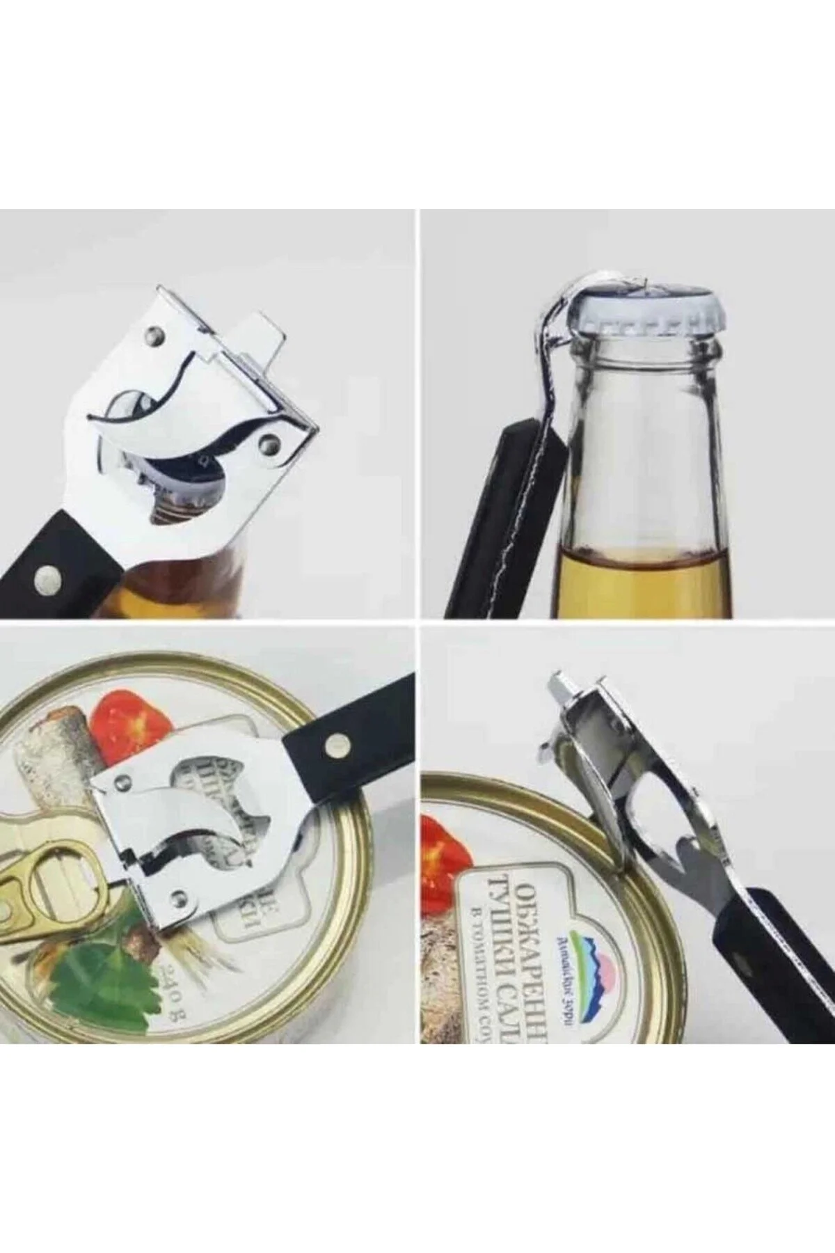 3’ü 1 Arada Konserve Açacağı – Şişe Açacağı ve Kapak Kaldıracı Paslanmaz Çelik 722236