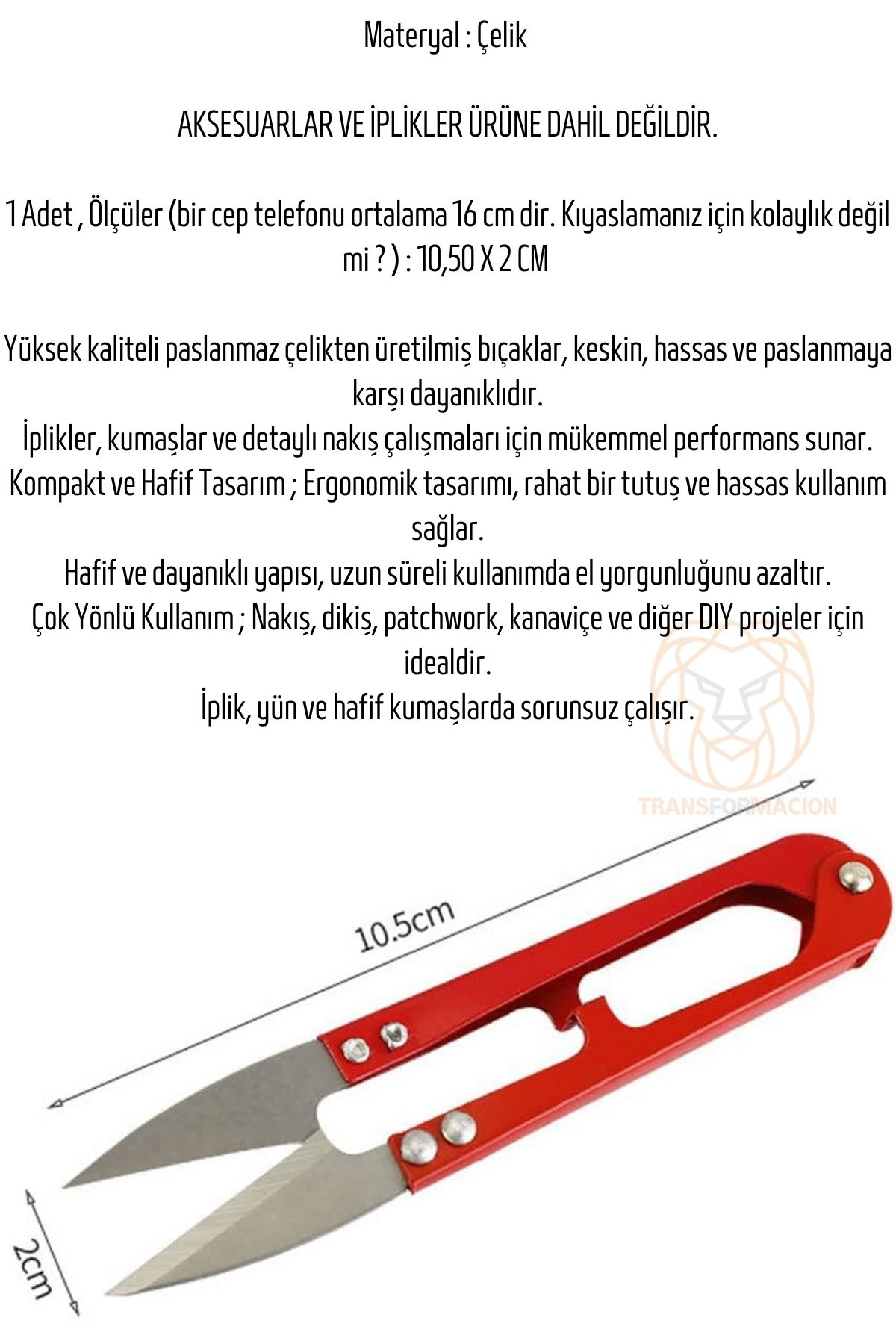  Iplik Tiftik Temizleme Ergonomik Makası 715577