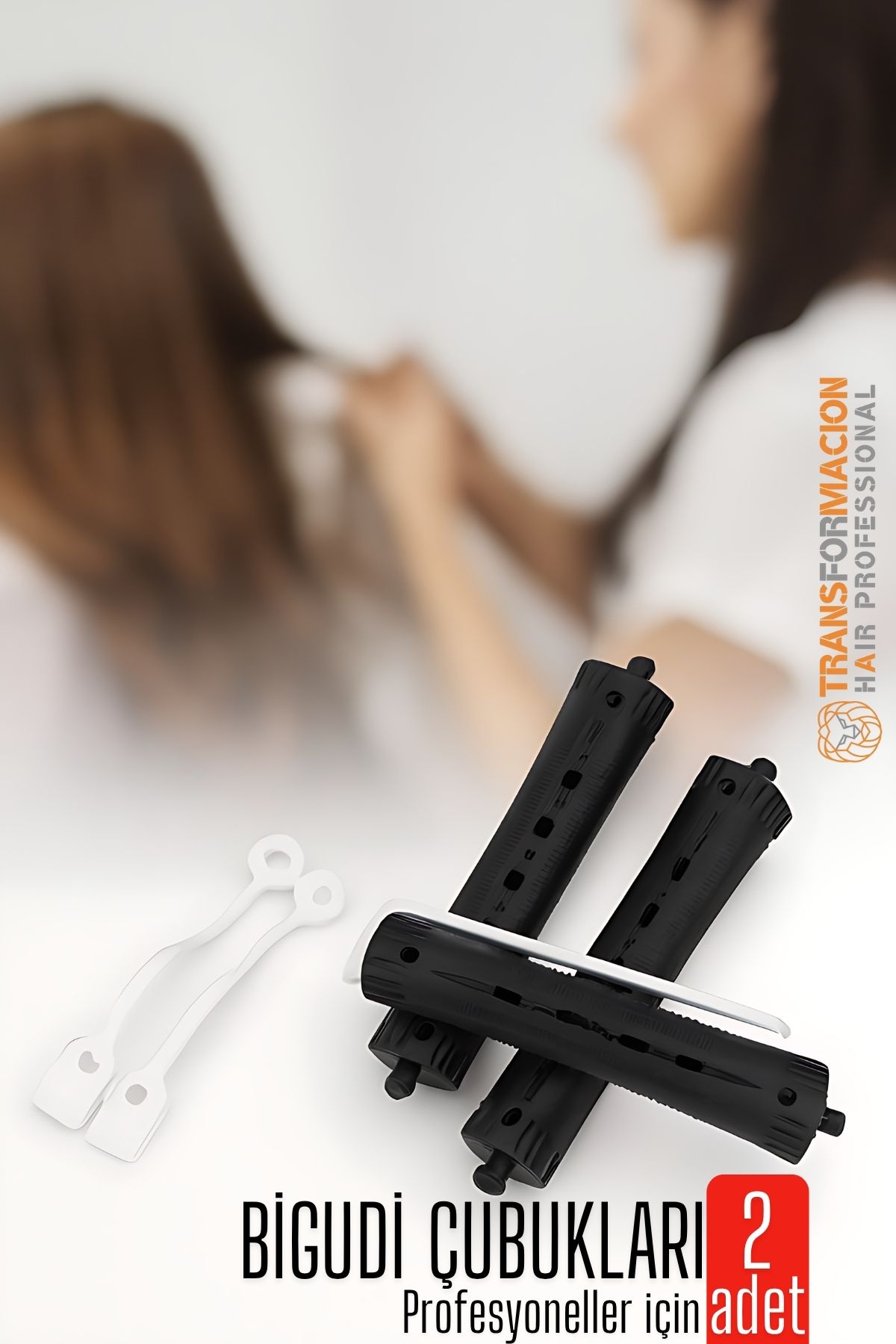 Saç Bigudisi – 2 li Saç Bukle Şekillendirme Seti - Lastikli - Profesyonel 