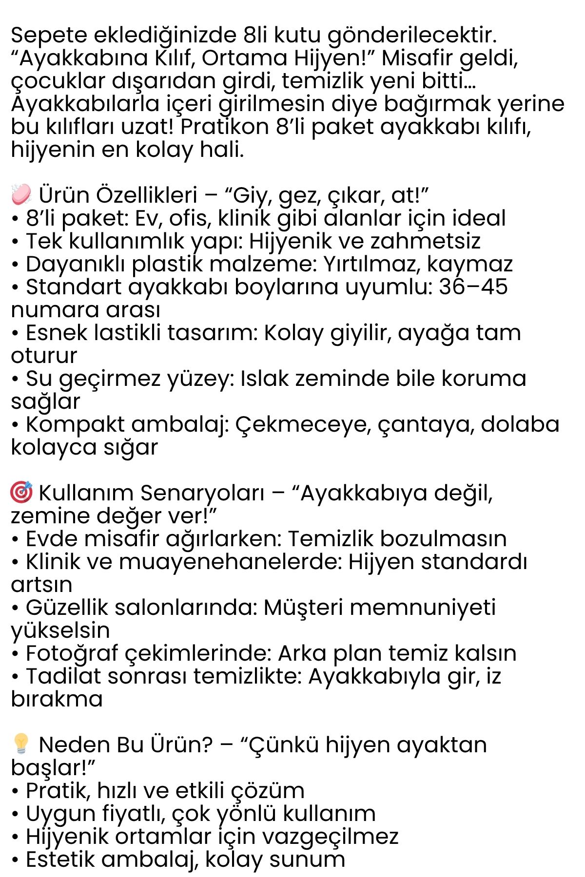 Transformacion 8 li KUTULU Pratik Galoş  Tek Kullanımlık Ayakkabı Kılıfı – Hijyenik ve Pratik Koruma 722246