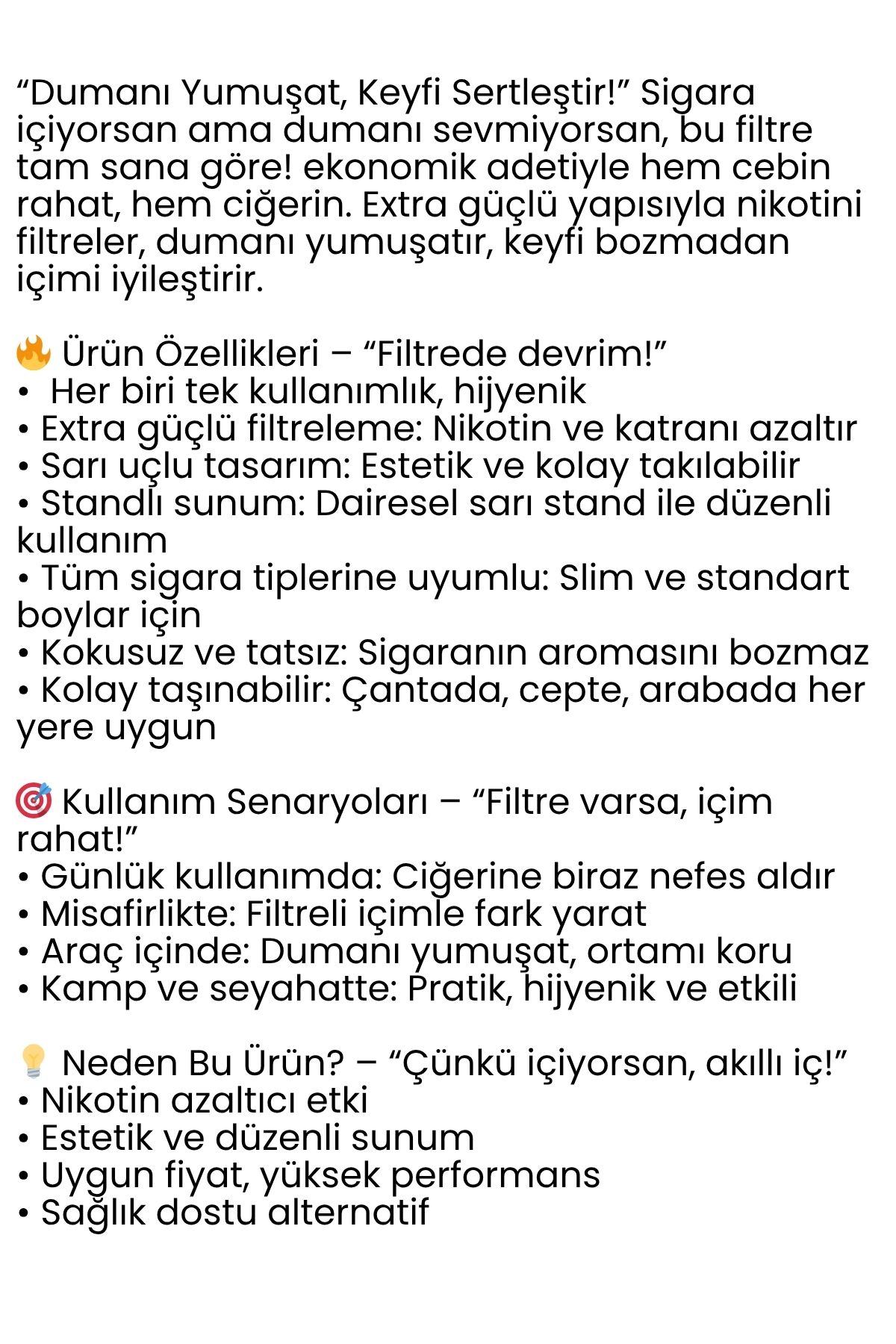 Transformacion 75'Lİ Filtreli Ağzılık Extra Güçlü Sigara Filtresi 722248