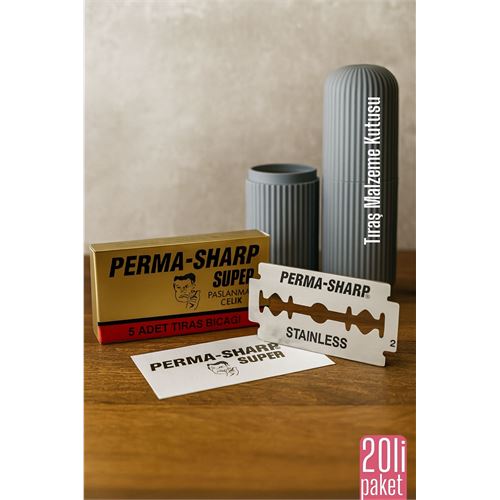 Permasharp 10 Adet Tıraş Jileti Tıraş + Tıraş Malzeme Kutusu Set 713126