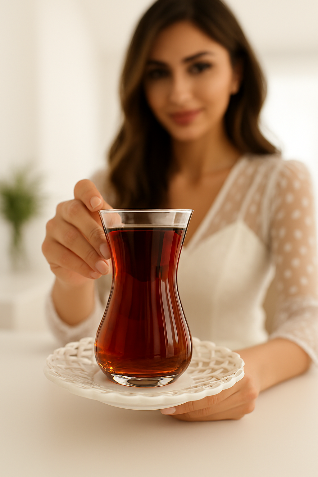Porselen Görünümlü Plastik Çay Tabağı – 6’lı Set, Hafif, Şık ve Kırılmaz Tasarım 722252