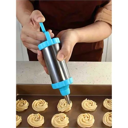 Krema Sıkma Pompası Paslanmaz Çelik – 3 Uçlu, 20 cm, Parti ve Pasta Dekorları İçin Profesyonel Yardımcı 722261