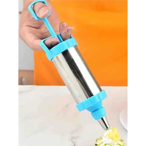 Krema Sıkma Pompası Paslanmaz Çelik – 3 Uçlu, 20 cm, Parti ve Pasta Dekorları İçin Profesyonel Yardımcı 722261