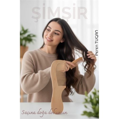 Doğal Şimşir Ahşap Tarak – 16 cm, Anti-statik, Kepek Karşıtı ve El Yapımı 722265