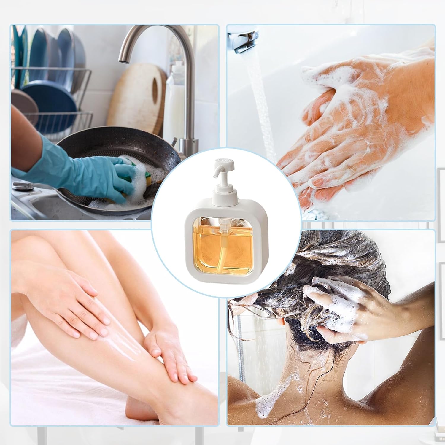 Pompalı Dispenser Sabunluk – Şeffaf Gövde, Modern Tasarım | Sıvı Sabun, Şampuan, Losyon İçin 722268