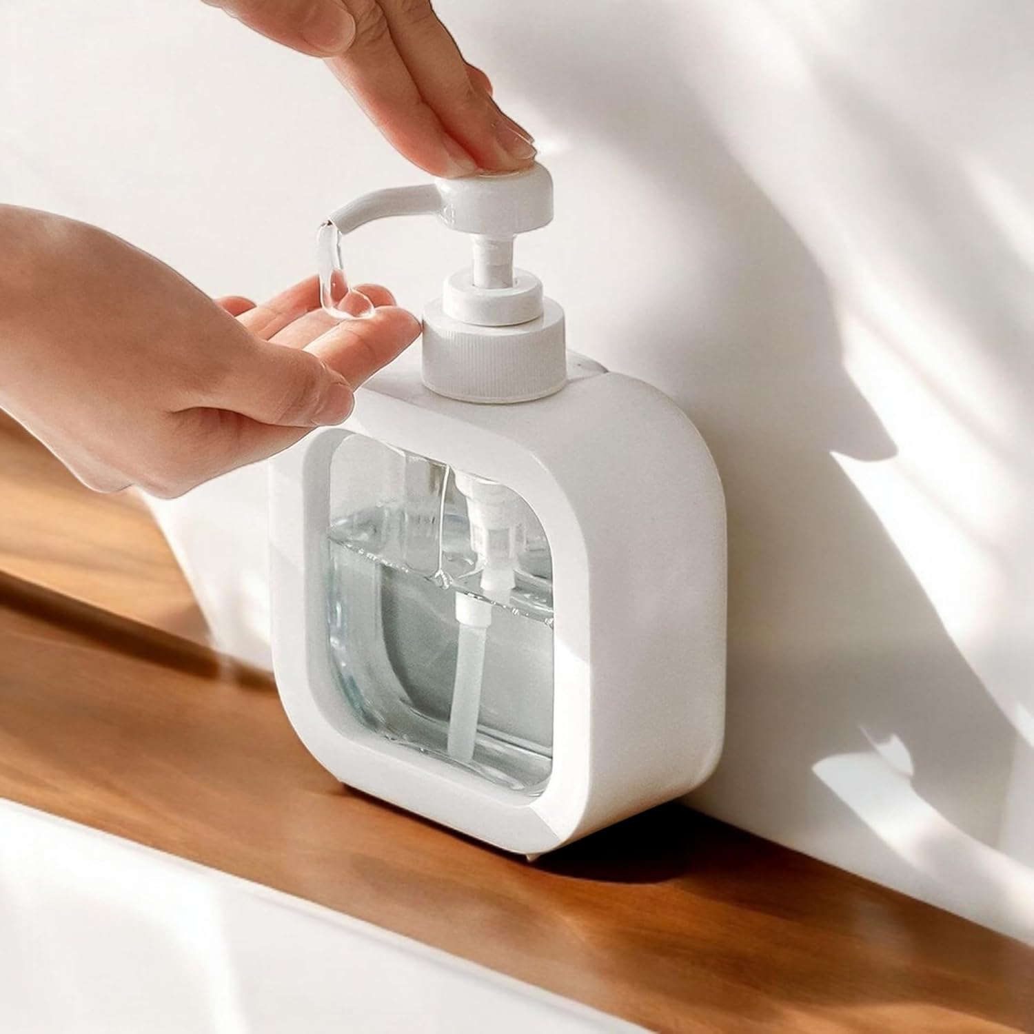 Pompalı Dispenser Sabunluk – Şeffaf Gövde, Modern Tasarım | Sıvı Sabun, Şampuan, Losyon İçin 722268