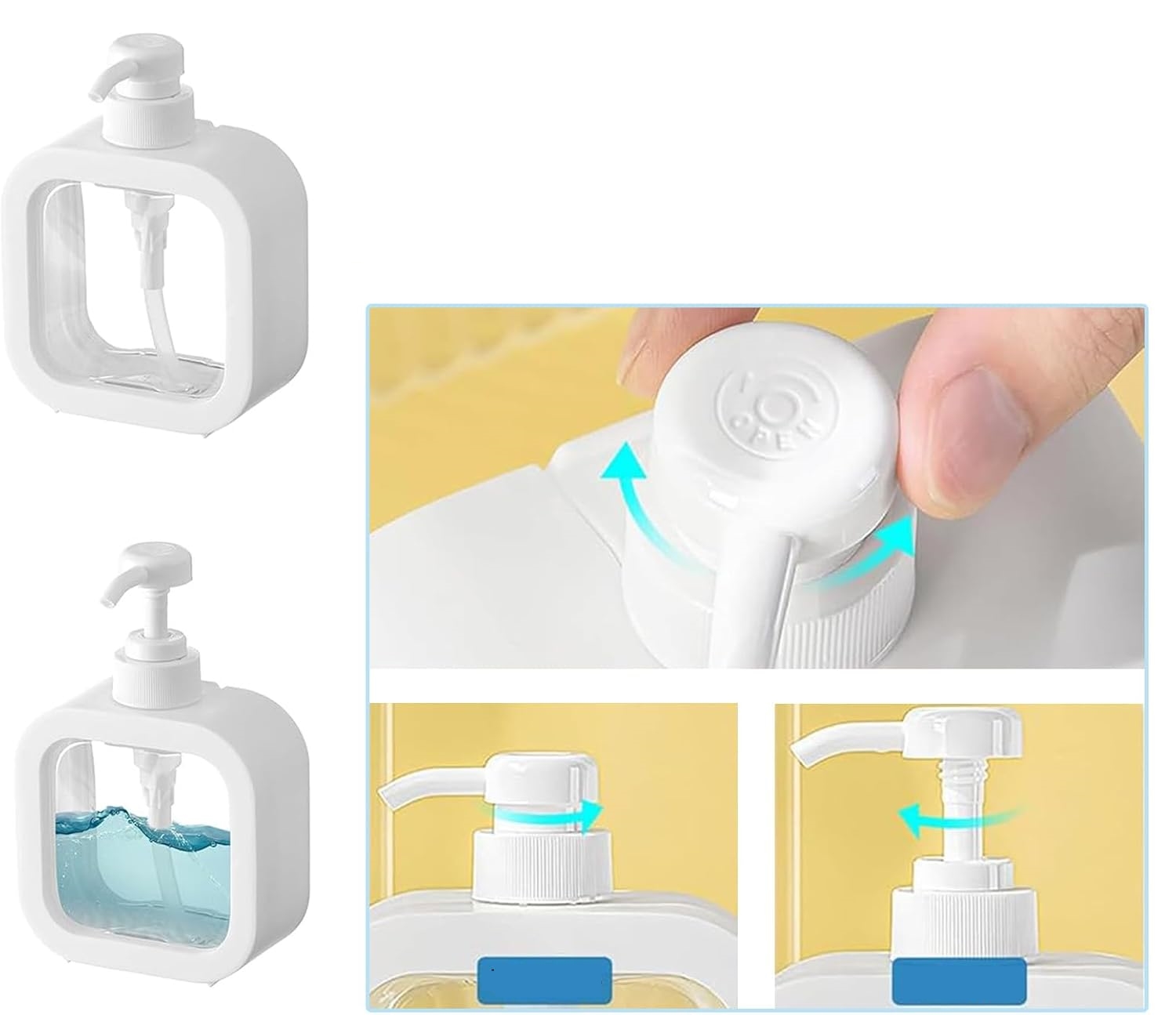 2 li Berber Sabunluğu – Modern Pompalı Dispenser | Sıvı Sabun, Şampuan, Losyon İçin 300 ml 722269