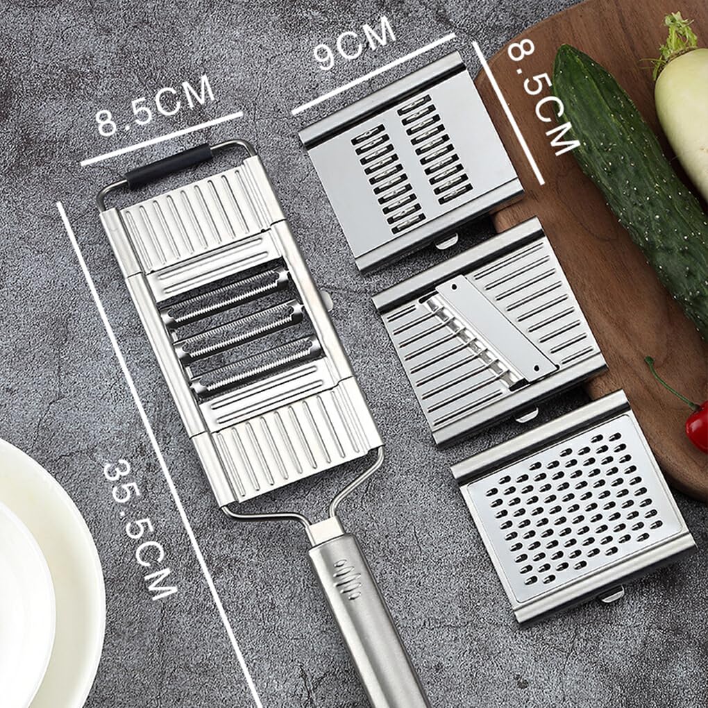 Paslanmaz Çelik Sebze Rendesi – Değiştirilebilir 3 Bıçaklı, Çok Fonksiyonlu, Hızlı ve Pratik  722270