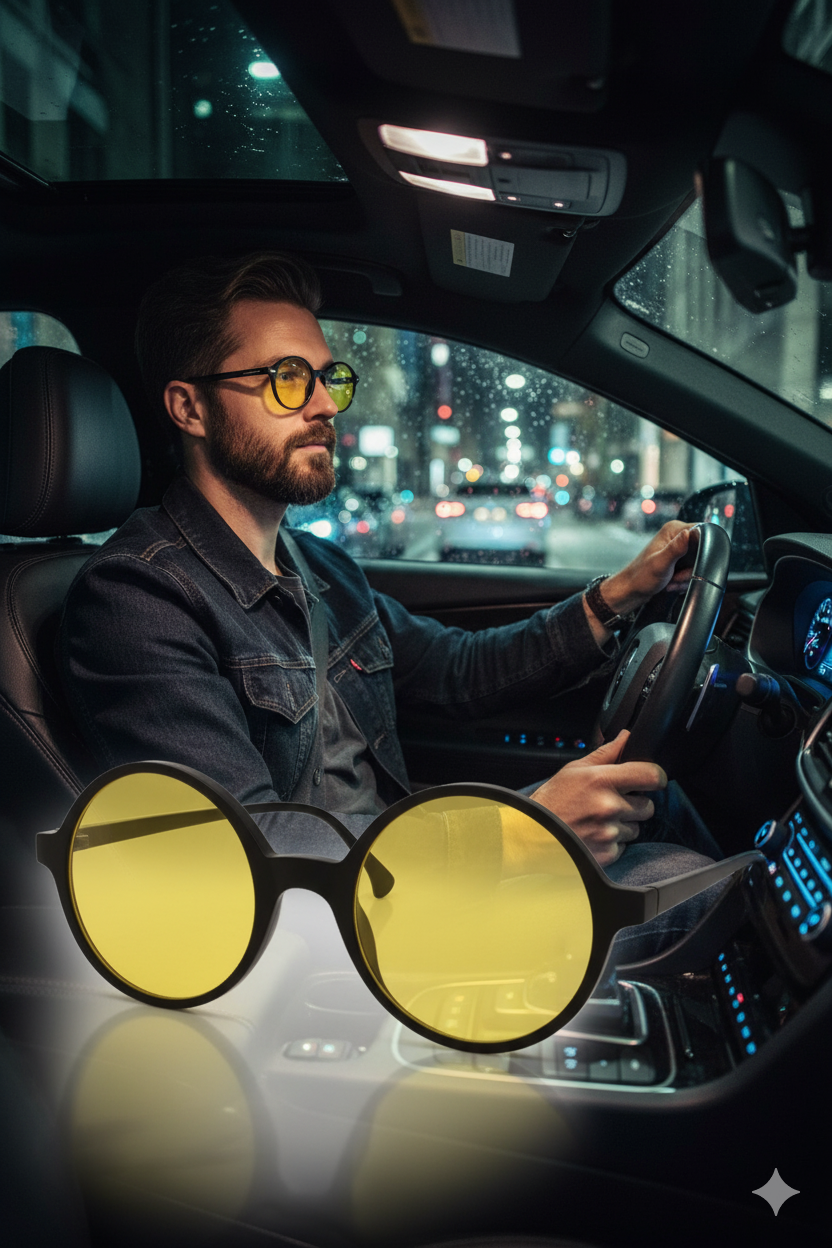 Parlama Önleyici Gece Sürüş Görüş Gözlüğü Sis Far Işık Önleyici Anti-Fog Gözlük 722272