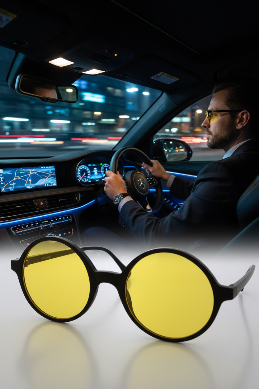 Parlama Önleyici Gece Sürüş Görüş Gözlüğü Sis Far Işık Önleyici Anti-Fog Gözlük 722272