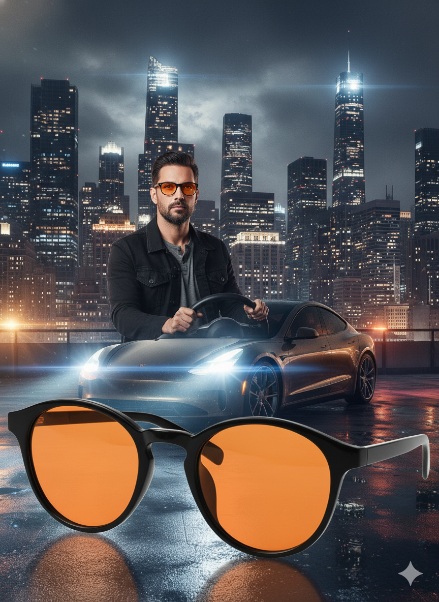 Parlama Önleyici Gece Sürüş Görüş Gözlüğü Sis Far Işık Önleyici Anti-Fog Gözlük 722273