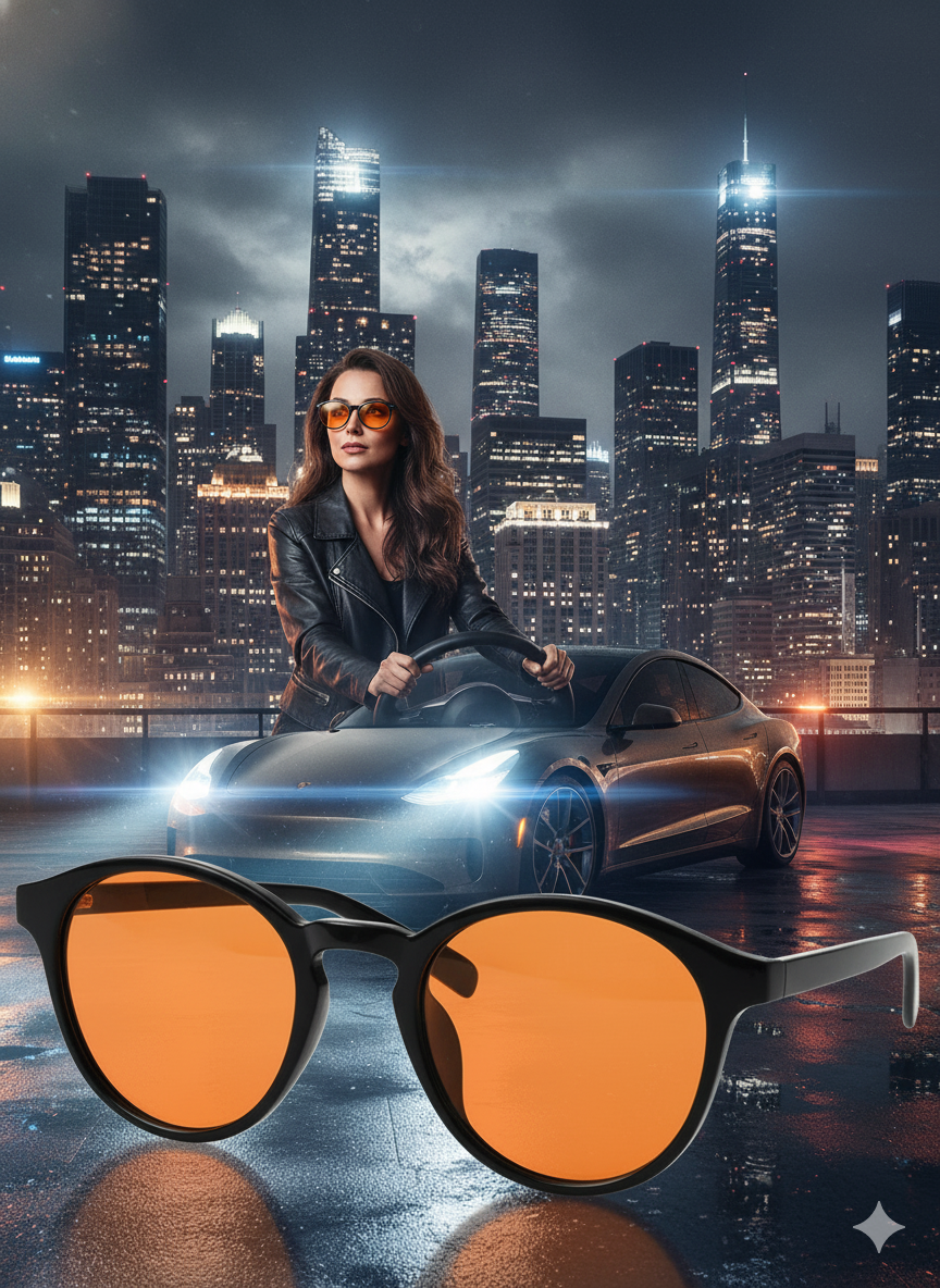 Parlama Önleyici Gece Sürüş Görüş Gözlüğü Sis Far Işık Önleyici Anti-Fog Gözlük 722273