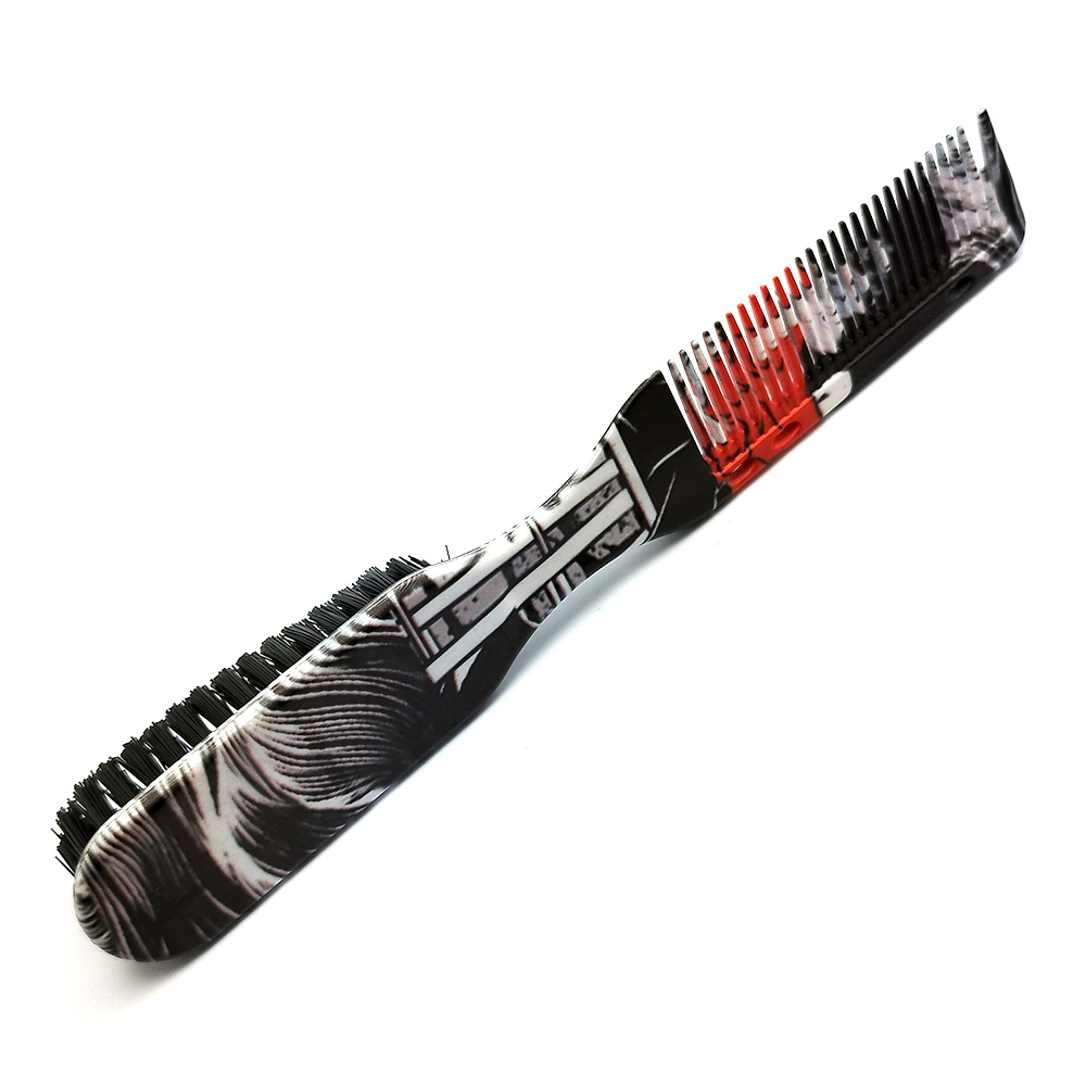 Vintage Sakal Bıyık Tarama Fırçası Çift Taraflı Sakal Tarak ve Fırça – Şekillendirici, Anti-Statik 721409