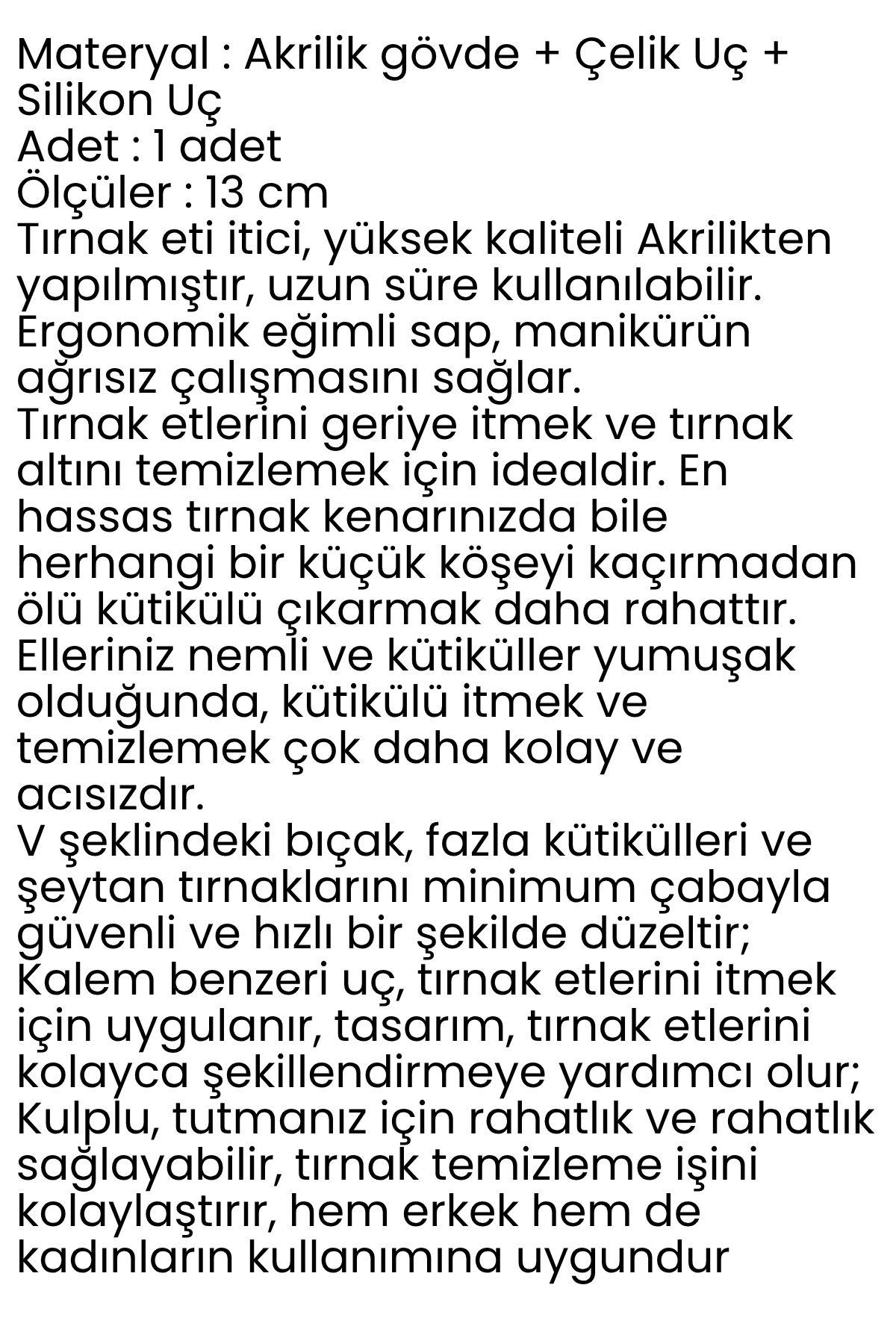 Tırnak Eti İtici ve Tırnak Et Kesici - Metal Uçlu, 722276