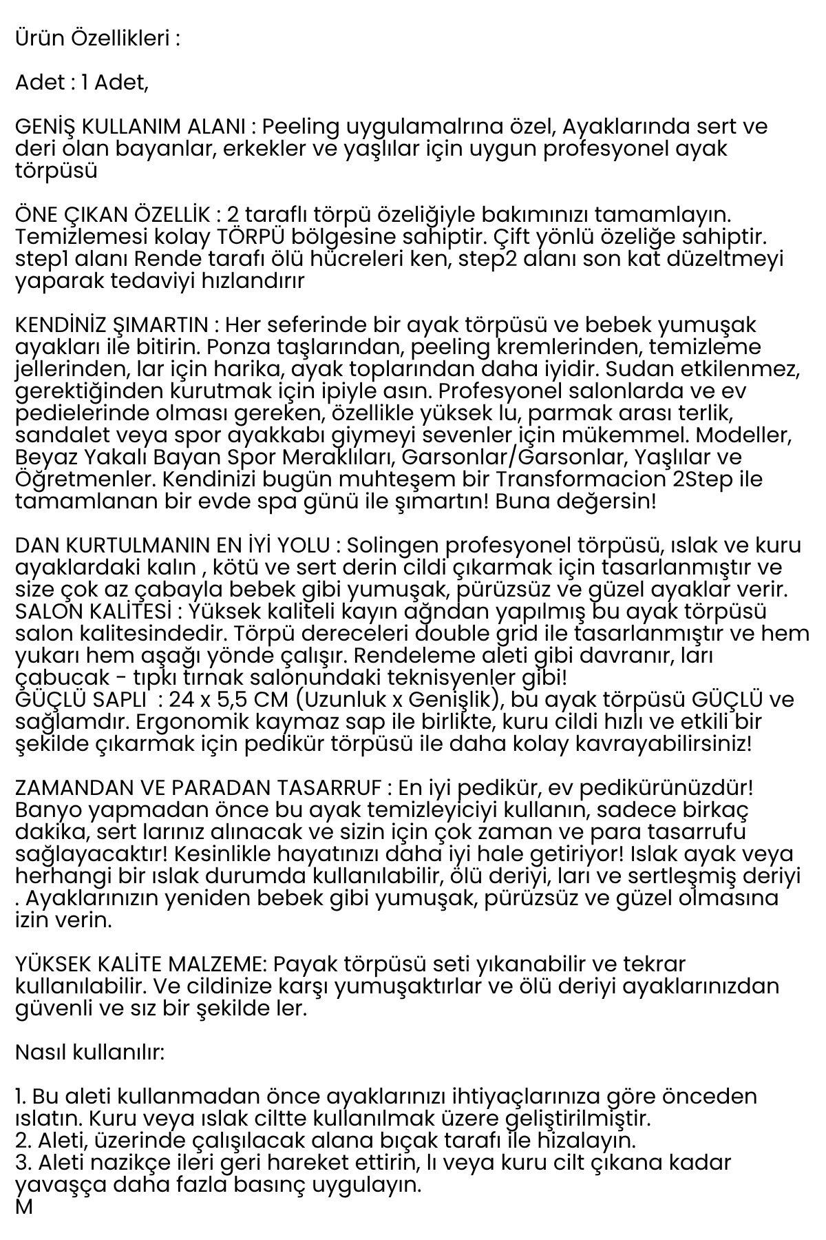 TransForMacion Peeling Çift Taraflı Ayak Törpüsü  Nasır Giderici Ölü Deri Pedikür Aleti Solingen Professional 722279