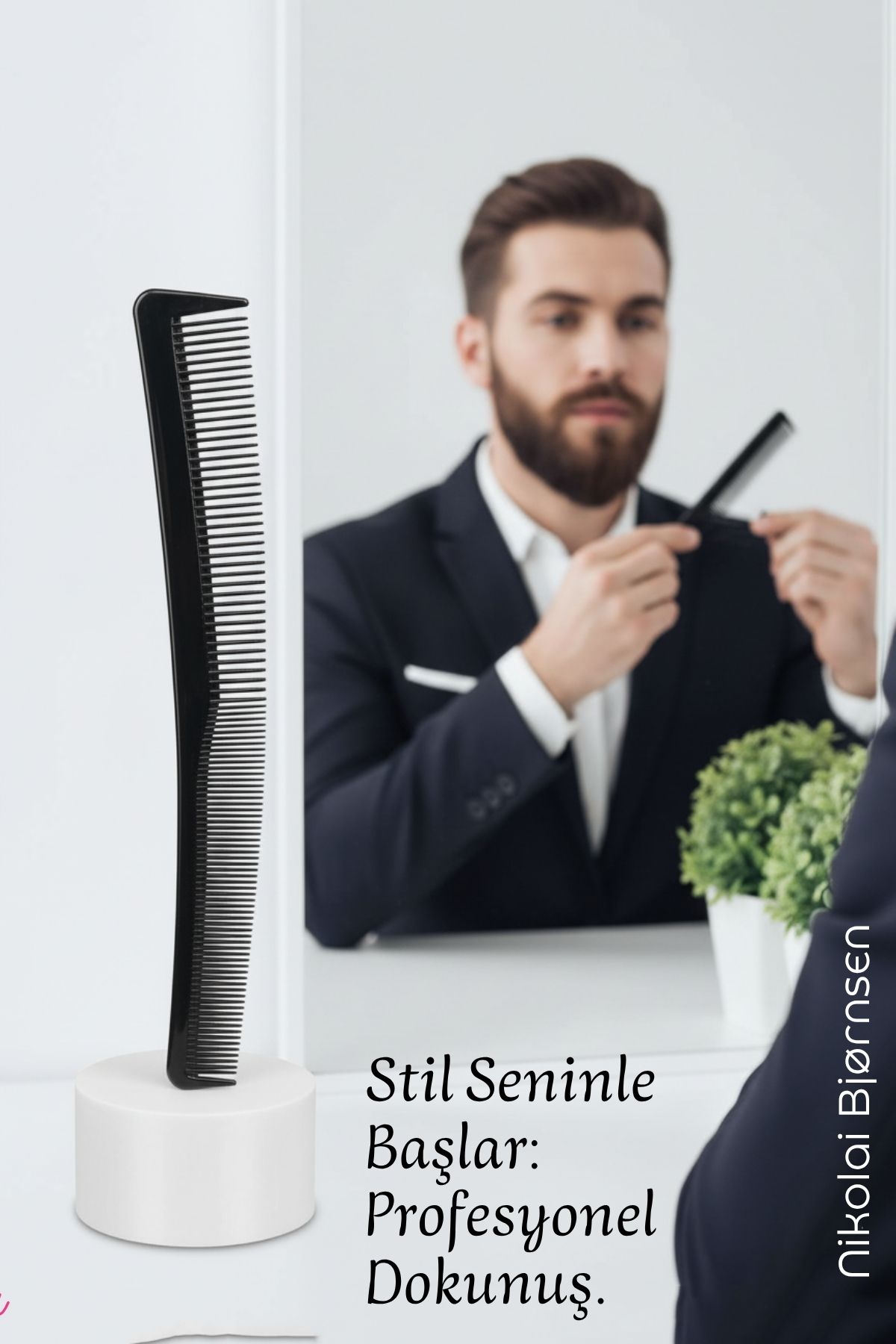 Bıyık Kesim ve Tarama Tarağı Eğimli Bıyık Tarağı 720852