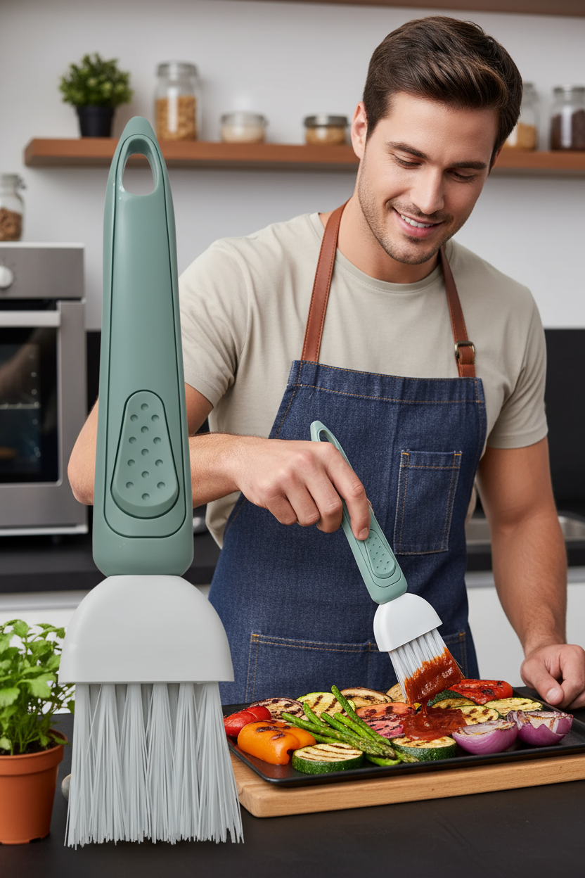 Yumurta Fırçası 18 CM Mutfak Yağlama Sos Sürme Fırçası Pasta Hamur Fırçası 722285