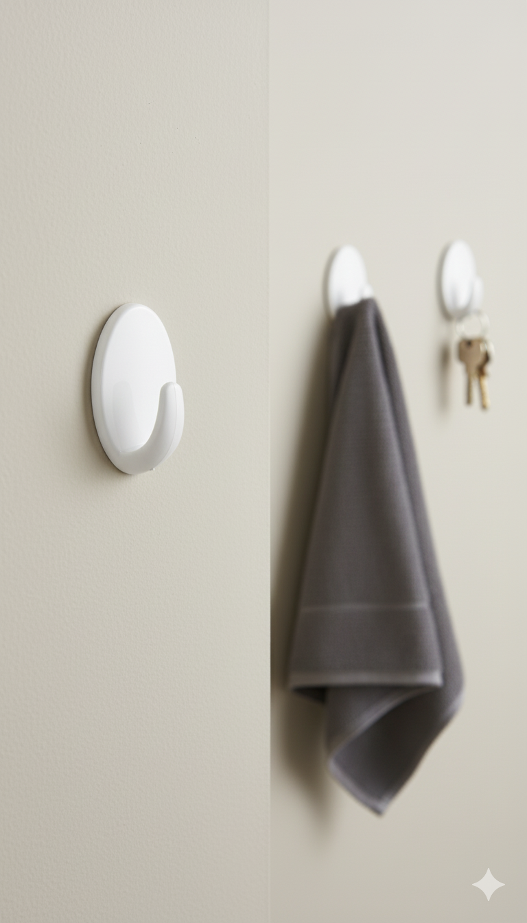 Mini Kendinden Yapışkanlı Duvar Askısı – 5.5 x 3.2 cm | İz Bırakmaz, Güçlü Tutuş 722286