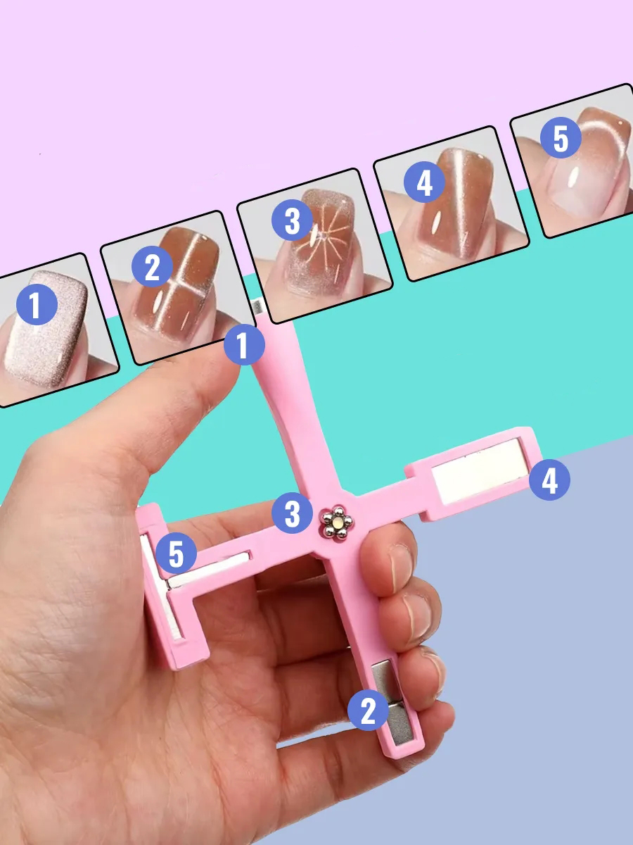 5 Etkili Cat Eye Oje Mıknatısı Seti - Profesyonel Kedi Gözü Manyetik Jel Oje Tasarım Aracı 722289