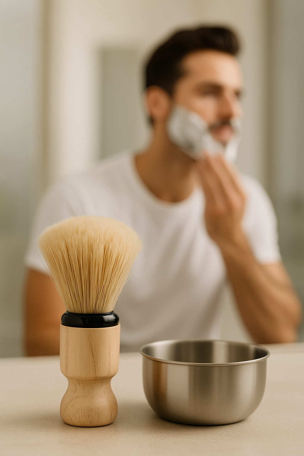 Klasik Tıraş Seti – Ahşap Saplı Fırça & 304 Paslanmaz Çelik Tıraş Tası  722290