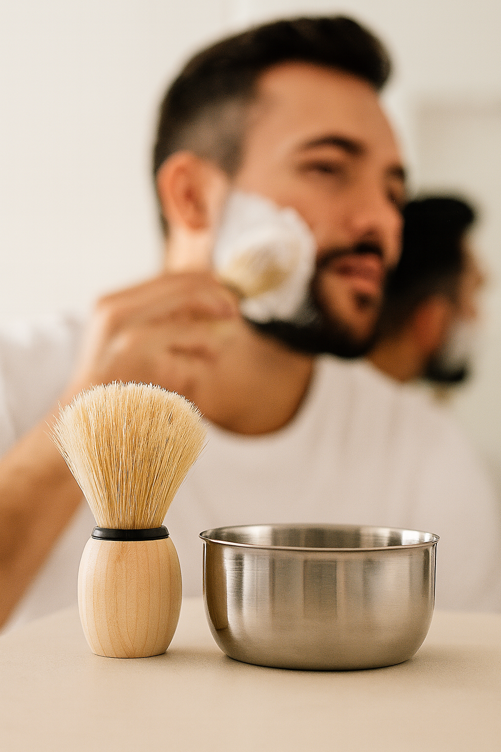 Klasik Tıraş Seti – Ahşap Saplı Fırça & 304 Paslanmaz Çelik Tıraş Tası  722291