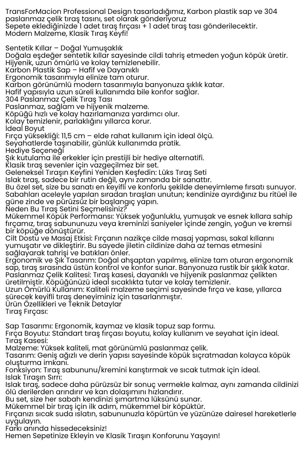 Klasik Tıraş Seti – Ahşap Saplı Fırça & 304 Paslanmaz Çelik Tıraş Tası  722292