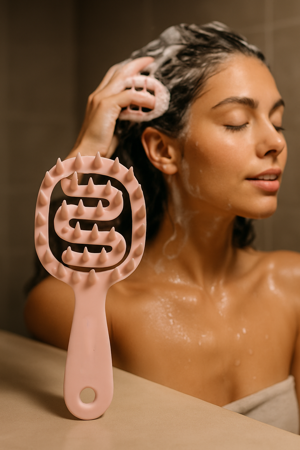 Silikon Saç Masaj Tarağı – Saç Yıkama Tarağı Duşta Rahatlatıcı Yıkama ve Derin Temizlik Etkisi 722294