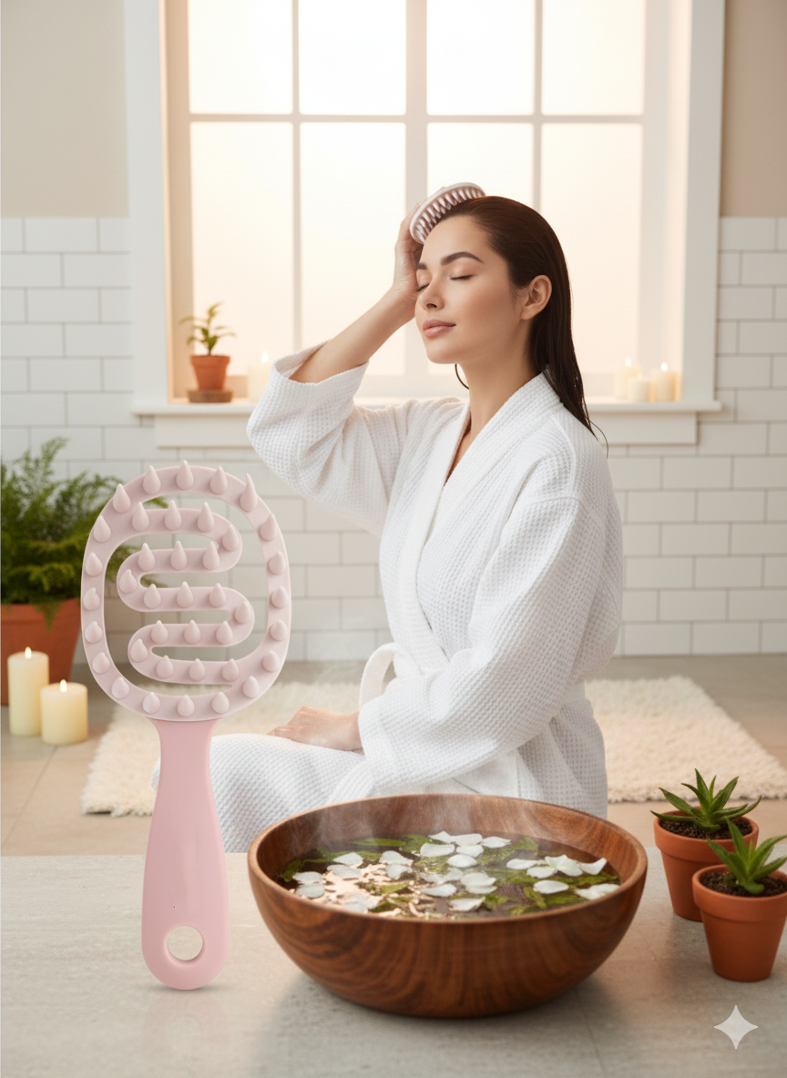 Silikon Saç Masaj Tarağı – Saç Yıkama Tarağı Duşta Rahatlatıcı Yıkama ve Derin Temizlik Etkisi 722294