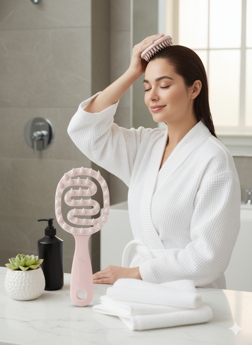 Silikon Saç Masaj Tarağı – Saç Yıkama Tarağı Duşta Rahatlatıcı Yıkama ve Derin Temizlik Etkisi 722294