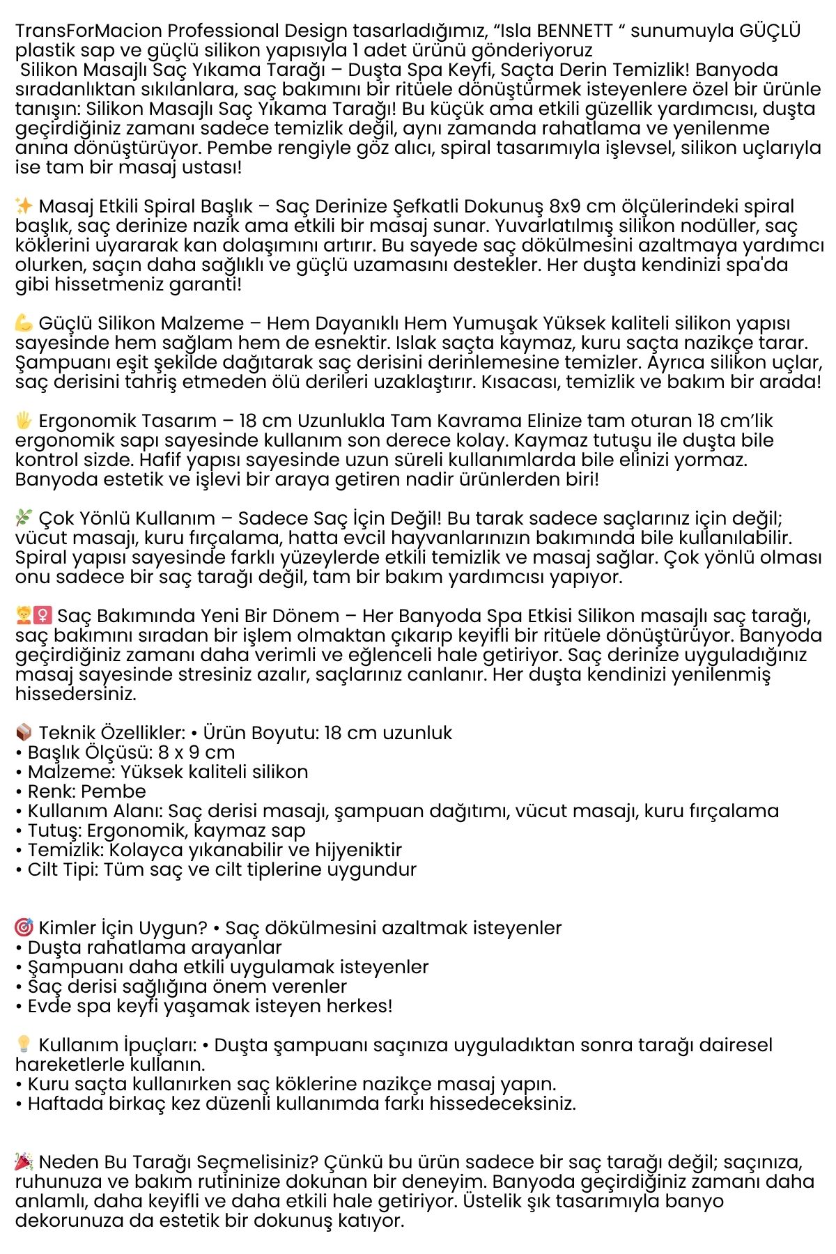 Silikon Saç Masaj Tarağı – Saç Yıkama Tarağı Duşta Rahatlatıcı Yıkama ve Derin Temizlik Etkisi 722294