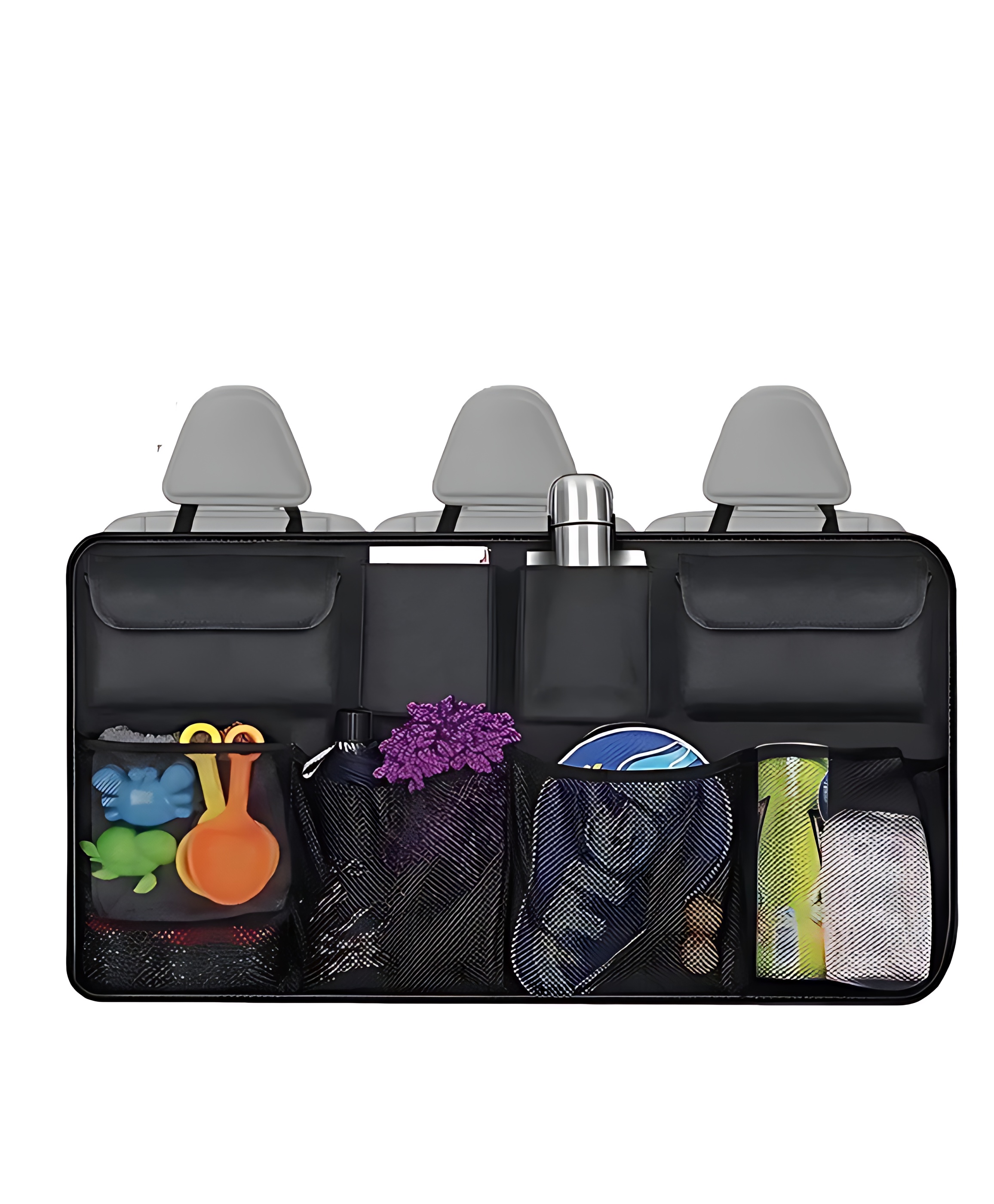 8 Gözlü Araç Koltuk Arkası Organizer – Güçlü Tokalı, Cırtlı, Ayarlanabilir Tasarım 722295