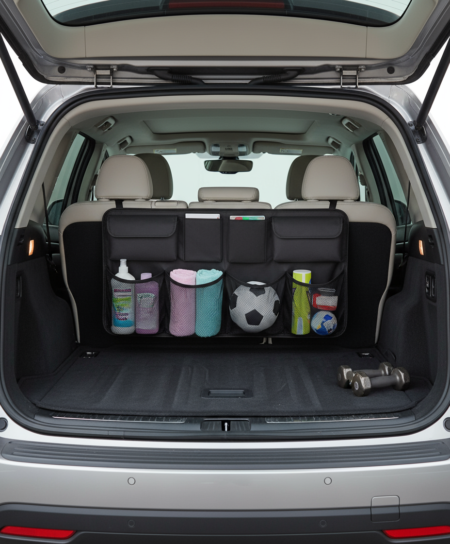 8 Gözlü Araç Koltuk Arkası Organizer – Güçlü Tokalı, Cırtlı, Ayarlanabilir Tasarım 722295