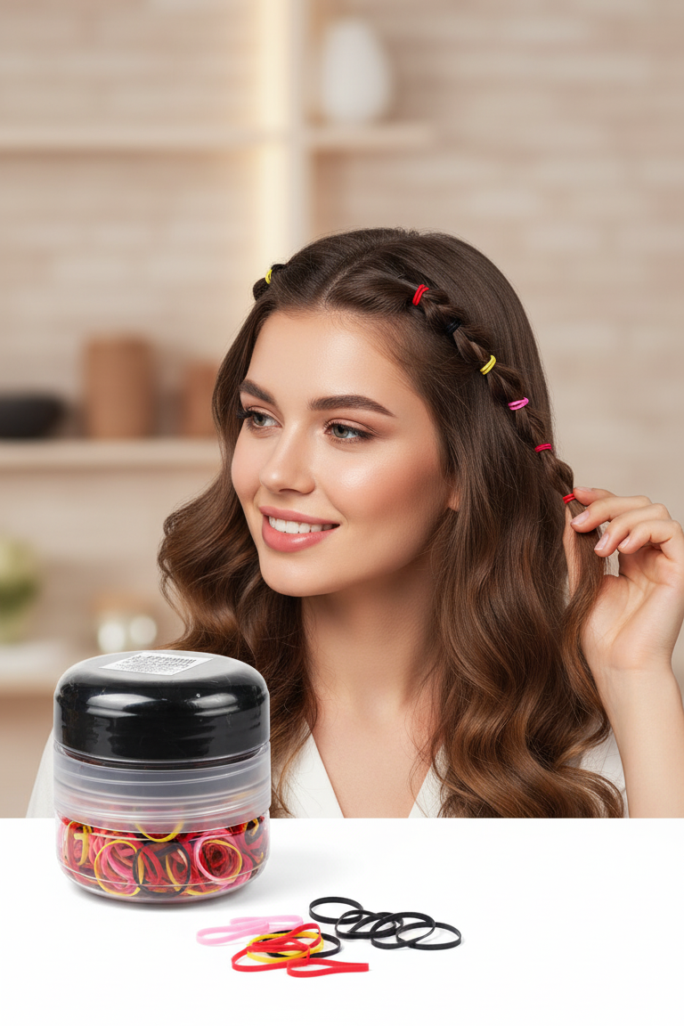 Silikon Saç Tokası Saç Lastiği Mini Elastik Toka 1000 ADET 2 RENK 722297