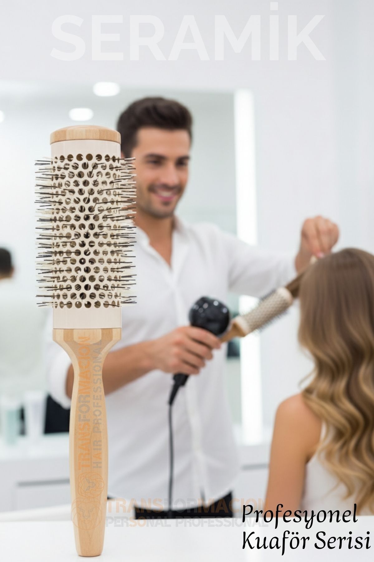 Profesyonel Kuaför 62 mm Ceramic Ionic Nano Fön Fırçası – 27 cm Uzunluk, Profesyonel Kuaför Serisi 722301