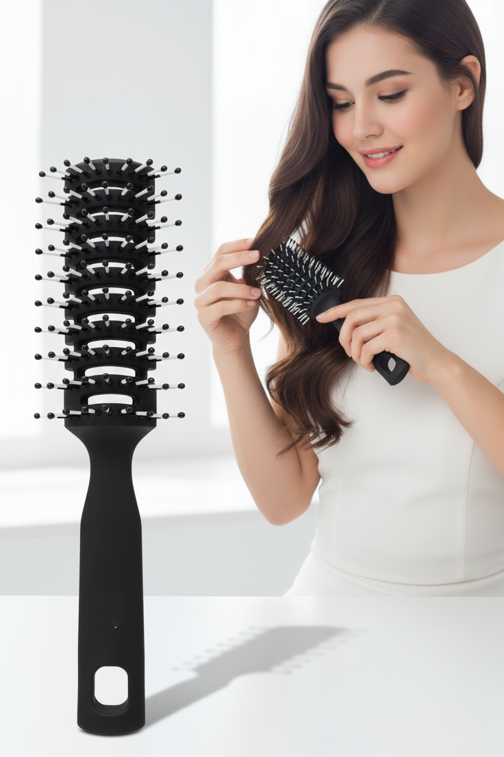 40 Ayak Nano Dolaşık Saç Açıcı Tarak, Karbon Plastik Gövde, Havalandırmalı Tasarım 722302