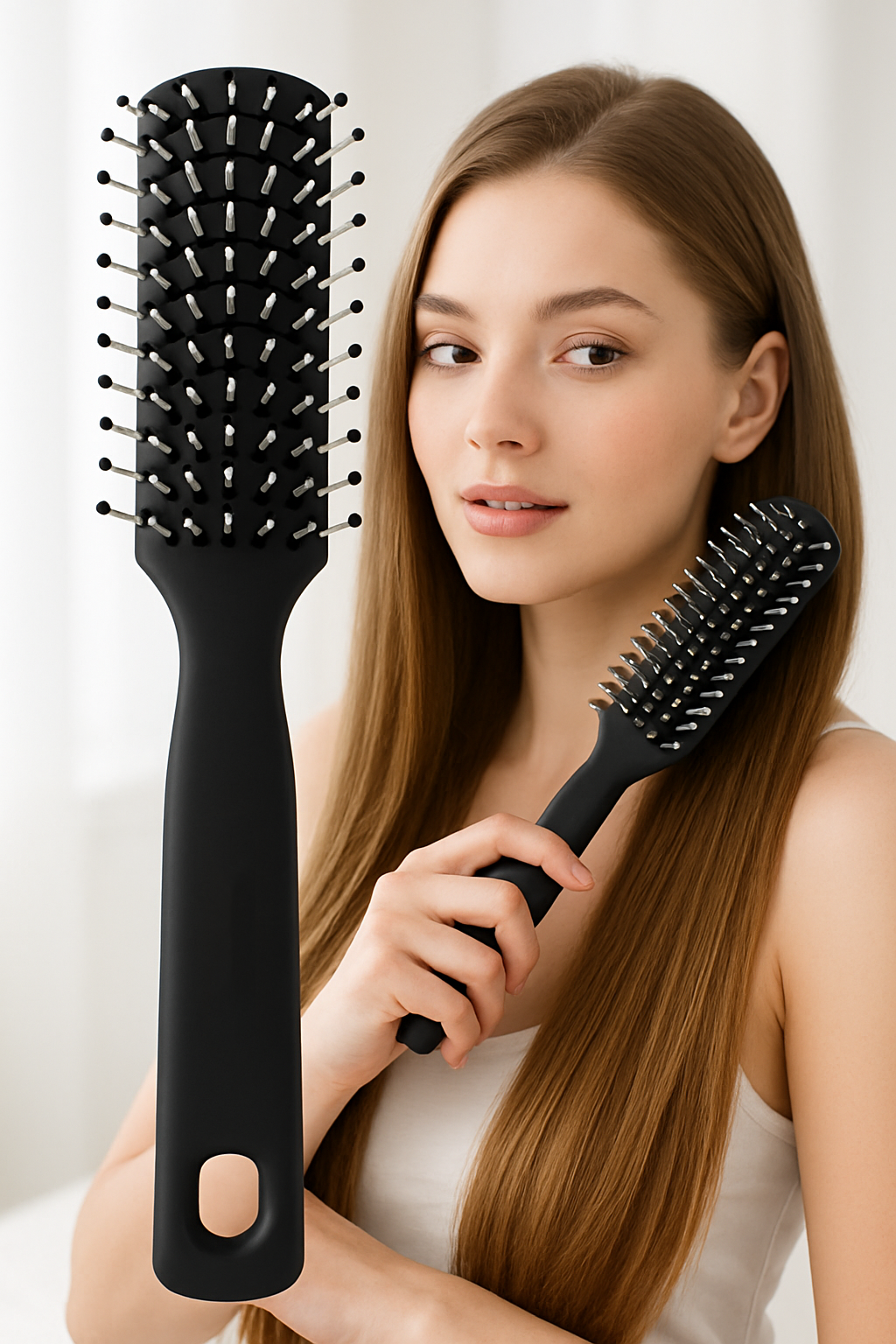 40 Ayak Nano Dolaşık Saç Açıcı Tarak, Karbon Plastik Gövde, Havalandırmalı Tasarım 722302