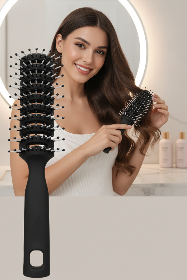 40 Ayak Nano Dolaşık Saç Açıcı Tarak, Karbon Plastik Gövde, Havalandırmalı Tasarım 722302