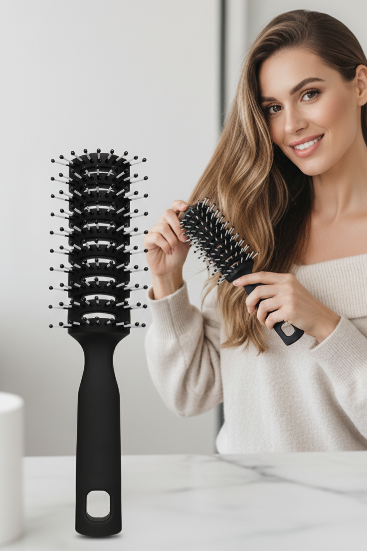 40 Ayak Nano Dolaşık Saç Açıcı Tarak, Karbon Plastik Gövde, Havalandırmalı Tasarım 722302