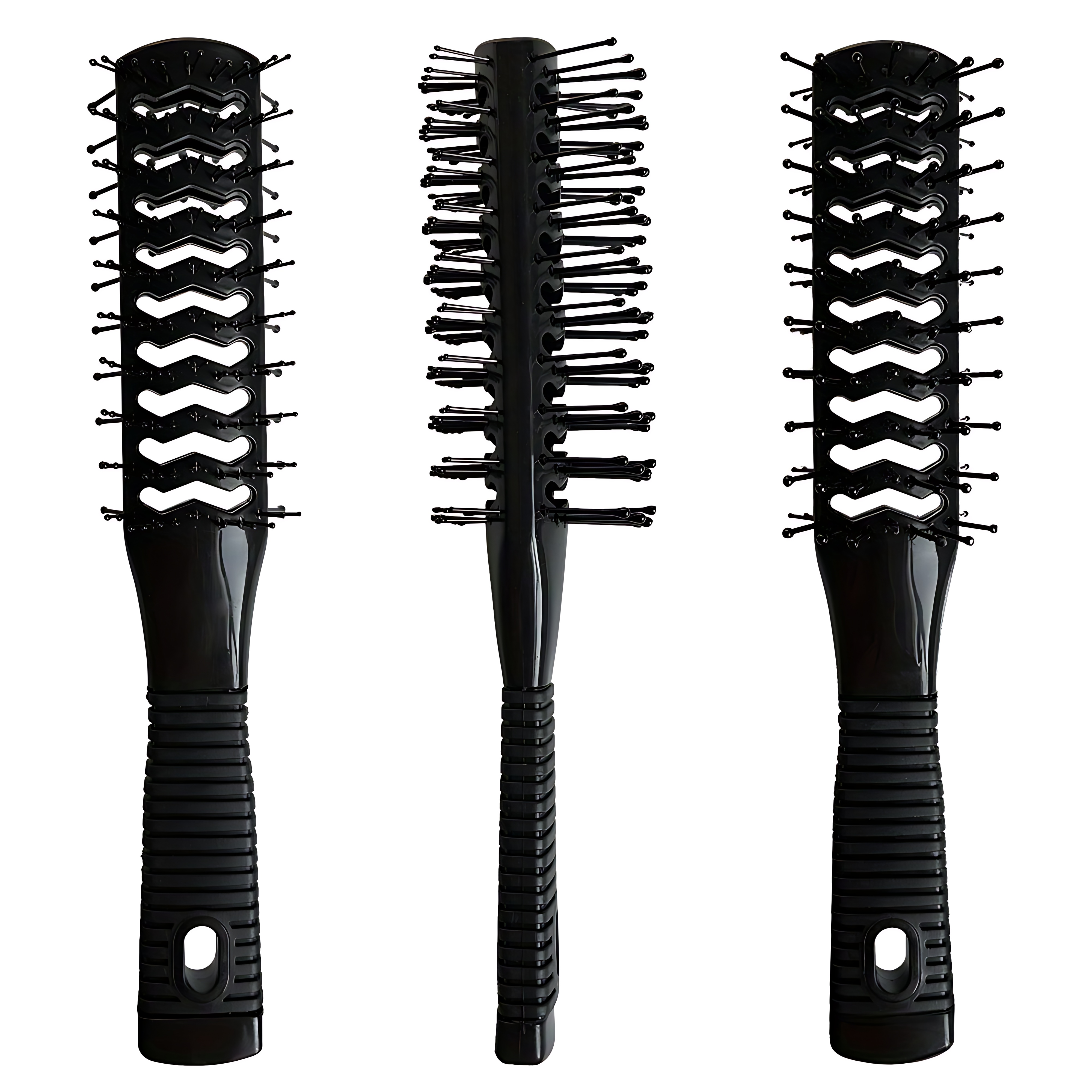 40 Ayak Nano Dolaşık Saç Açıcı 2 yüzeyli Tarak, Karbon Plastik Gövde, Havalandırmalı Tasarım 720345
