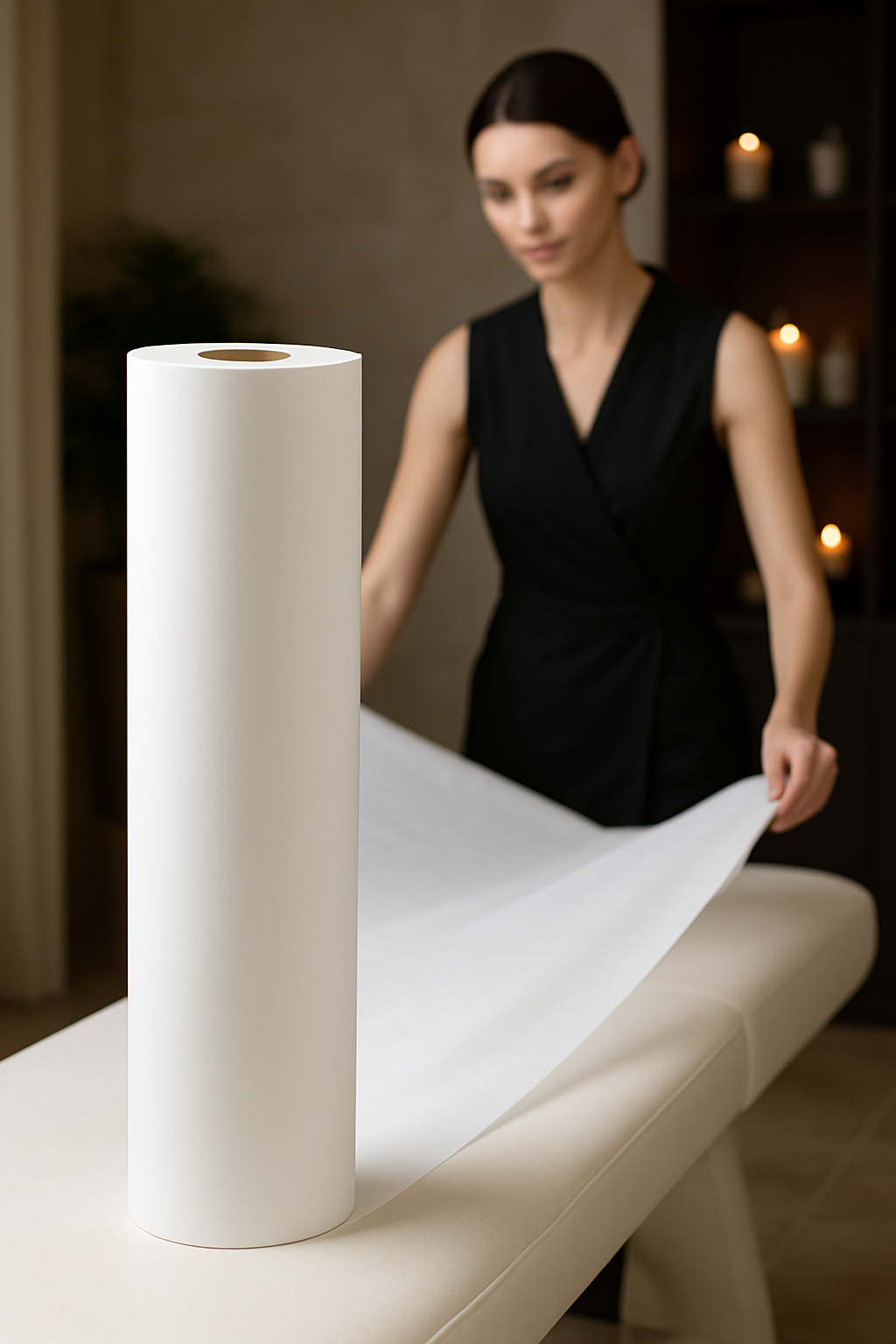 Tek Kullanımlık 60 cm x 100 m 1.80 mt Perforeli Sedye Örtüsü – Muayene ve Güzellik Salonları İçin 722303