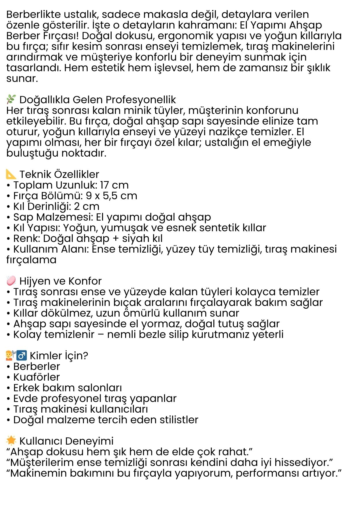 Ahşap Fade Fırça – Berberler İçin Sıfır Kesim ve Makine Temizleme Fırçası 722308