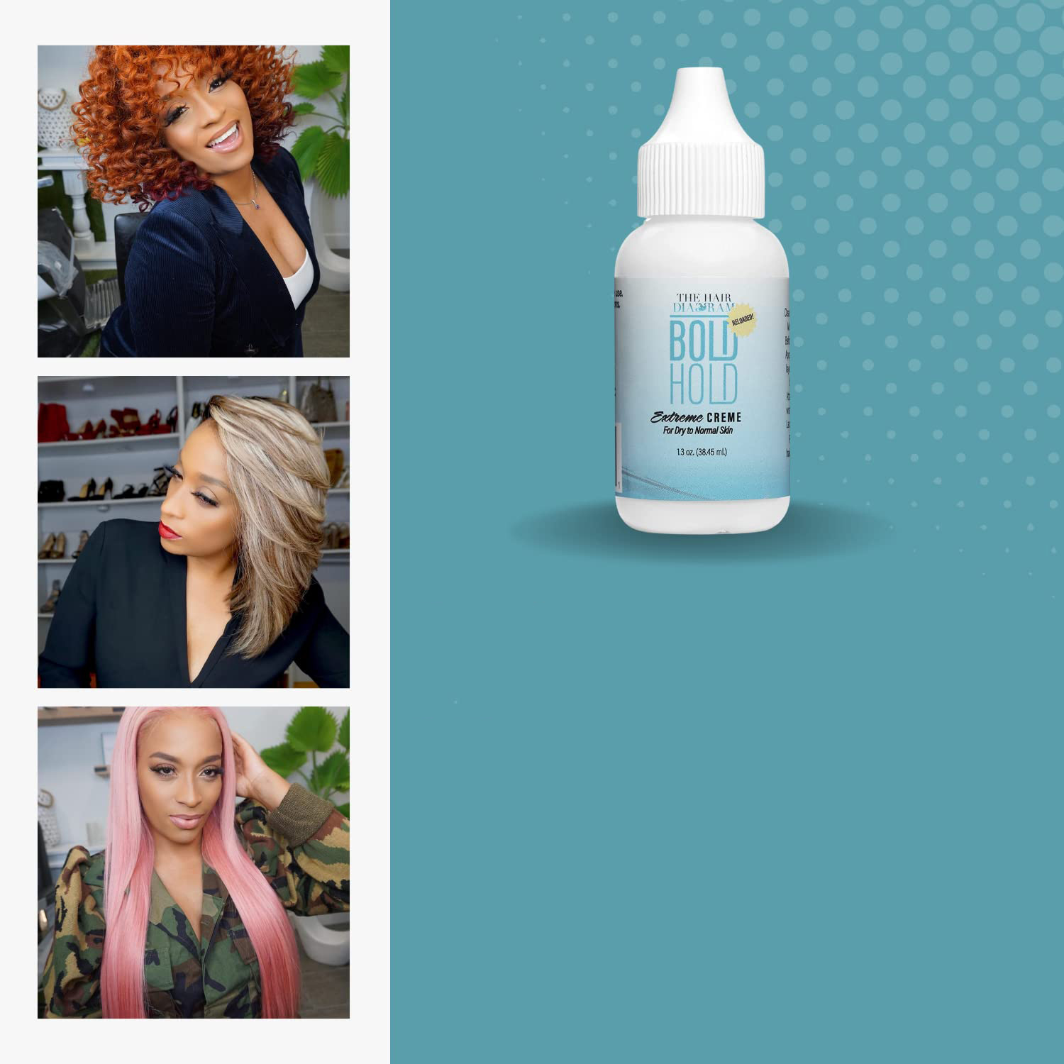 3 lü Protez Saç Yapıştırıcı - Peruk ve Keratin Kaynak Saç İçin Görünmez ve Uzun Süreli Yapıştırıcı  Bold Hold 722312