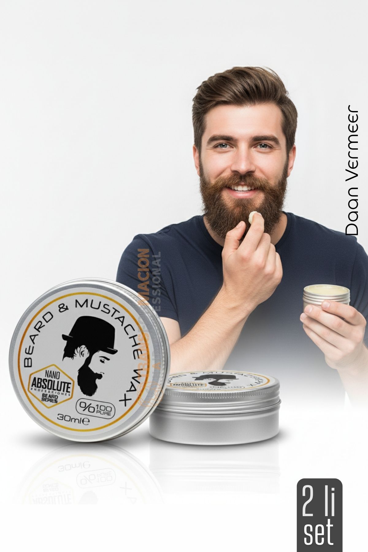 2 li Nano Bıyık Sabitleyici Wax - %100 Doğal, Şekillendirici ve Besleyici Balm 714613	