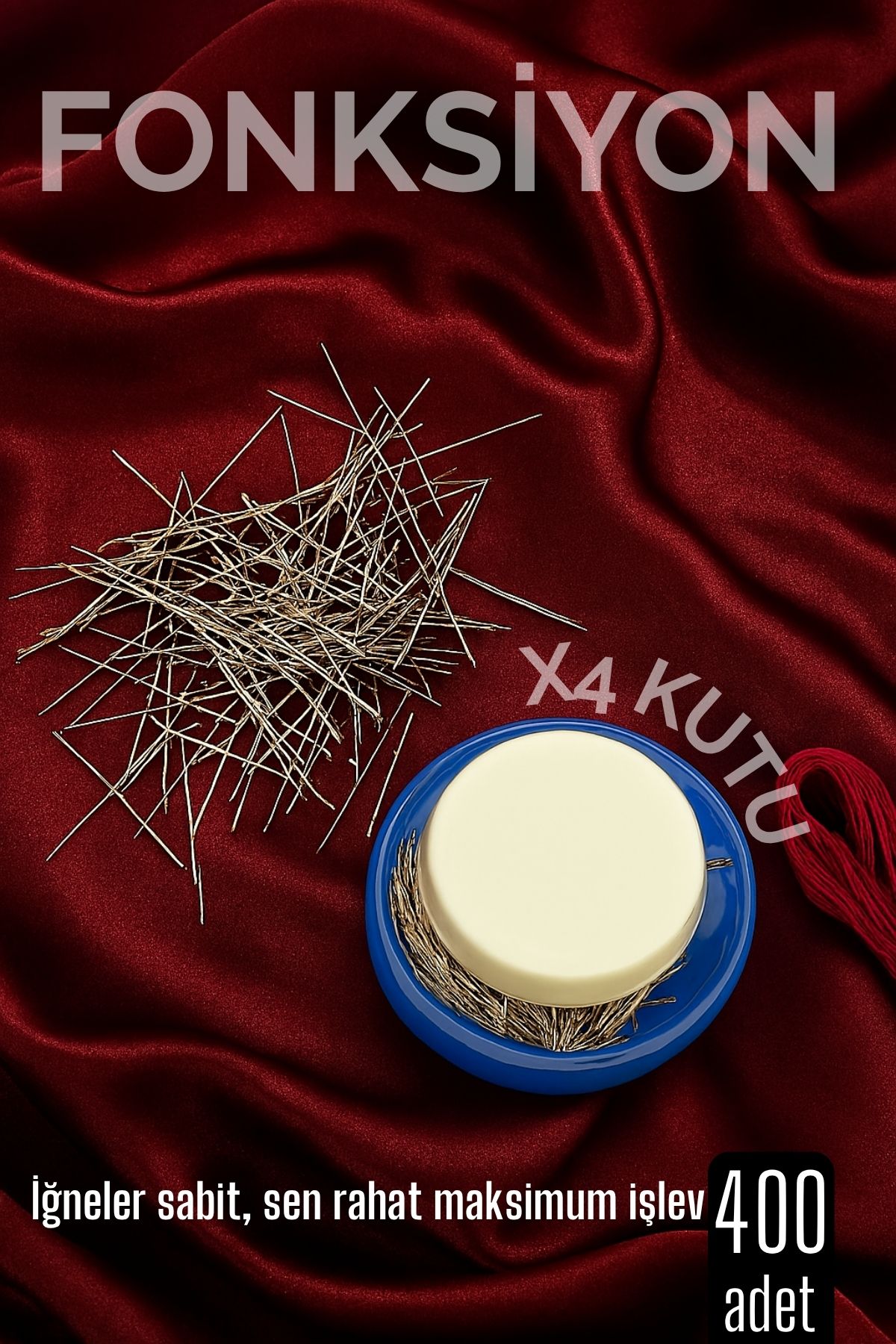 400'lü Süngerli Yuvarlak Kutulu Dikiş İğnesi – Pratik Saklama ve Kolay Kullanım 