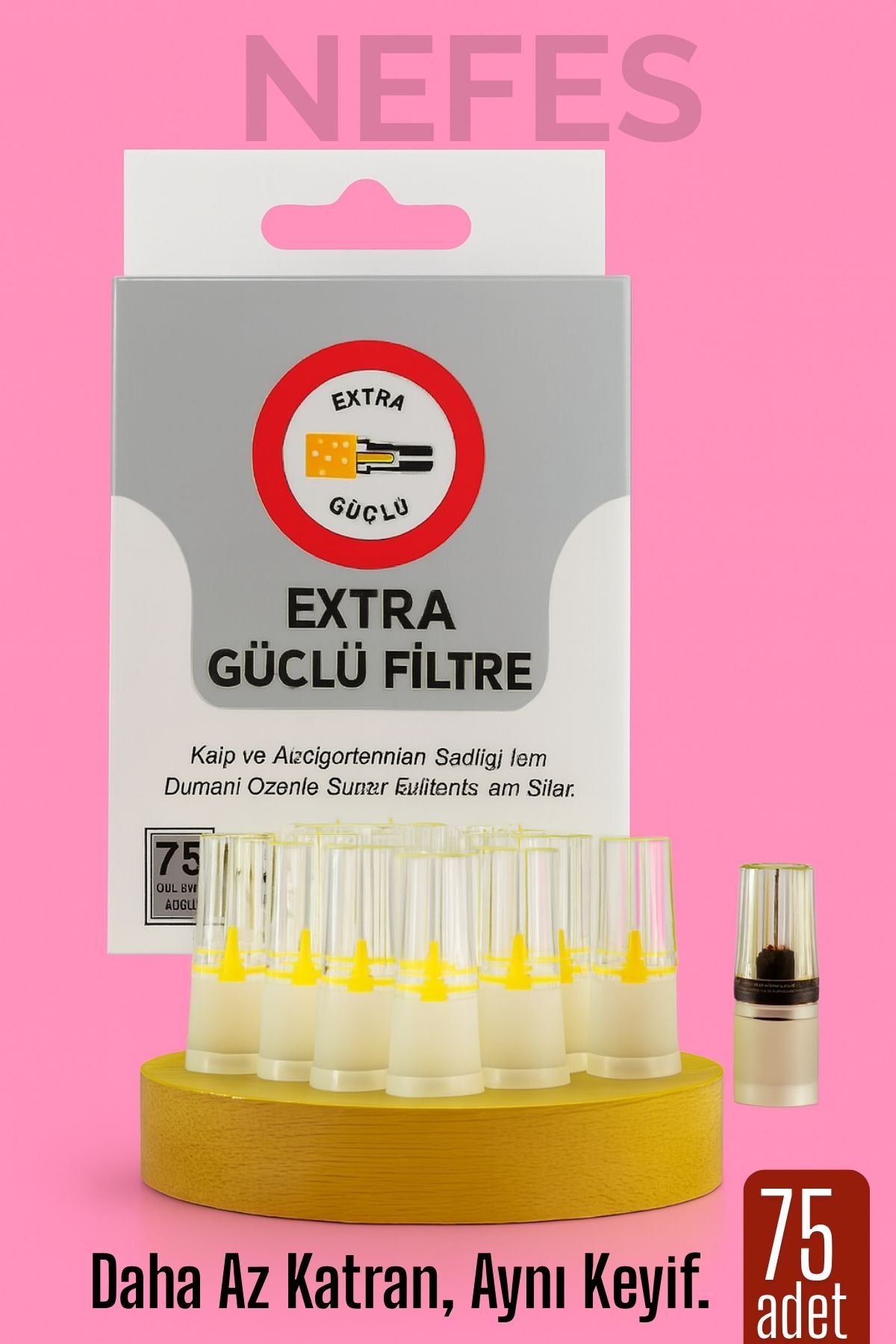 75'Lİ Filtreli Ağzılık Extra Güçlü Sigara Filtresi 