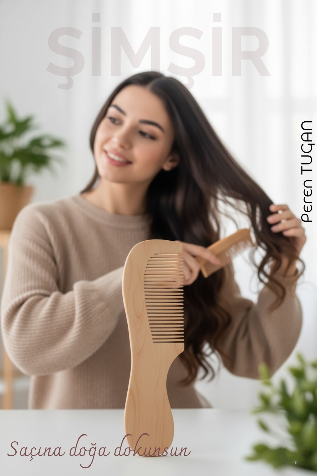 Doğal Şimşir Ahşap Tarak – 16 cm, Anti-statik, Kepek Karşıtı ve El Yapımı 